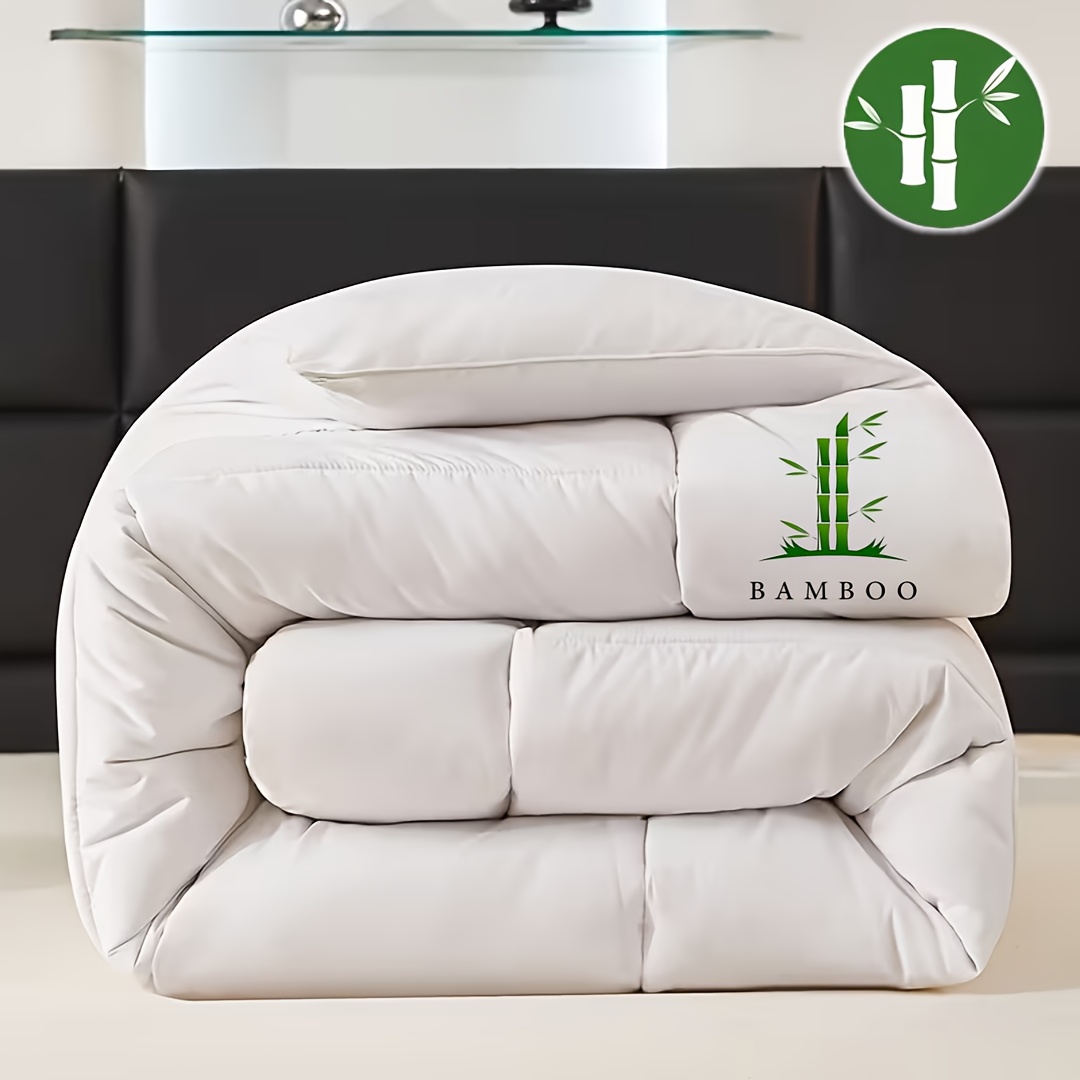 TEMU Couette en fibre de bambou, pour toutes - un grand plaid épais avec un motif en bambou ( la couche de couette), disponible en plusieurs tailles