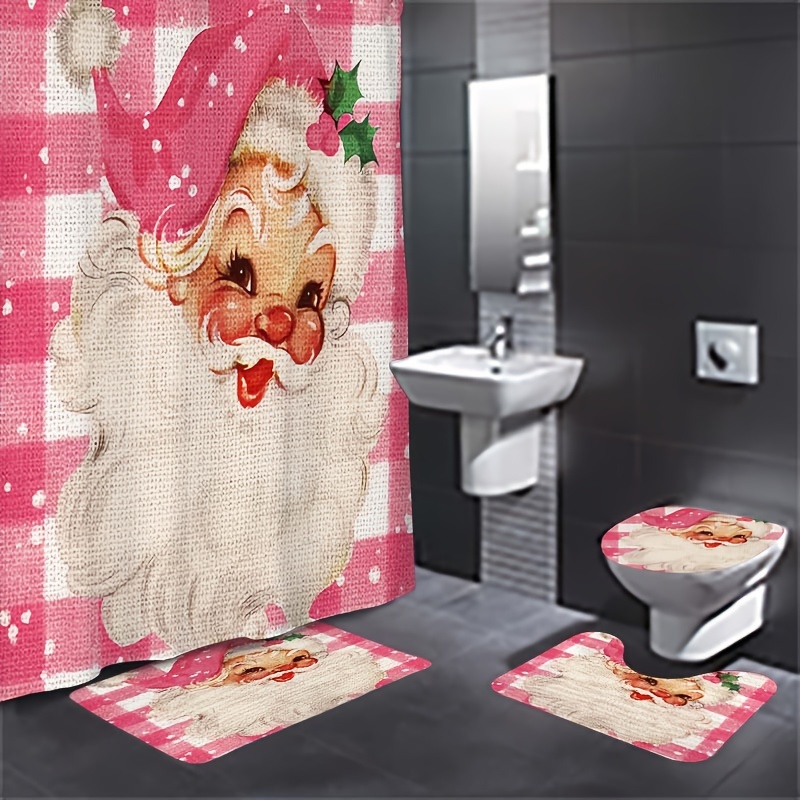 

Pattern Bathroom Decoration Set Polyester Bath , , U-shaped Rug, Lid , And 12 – , , All- Set