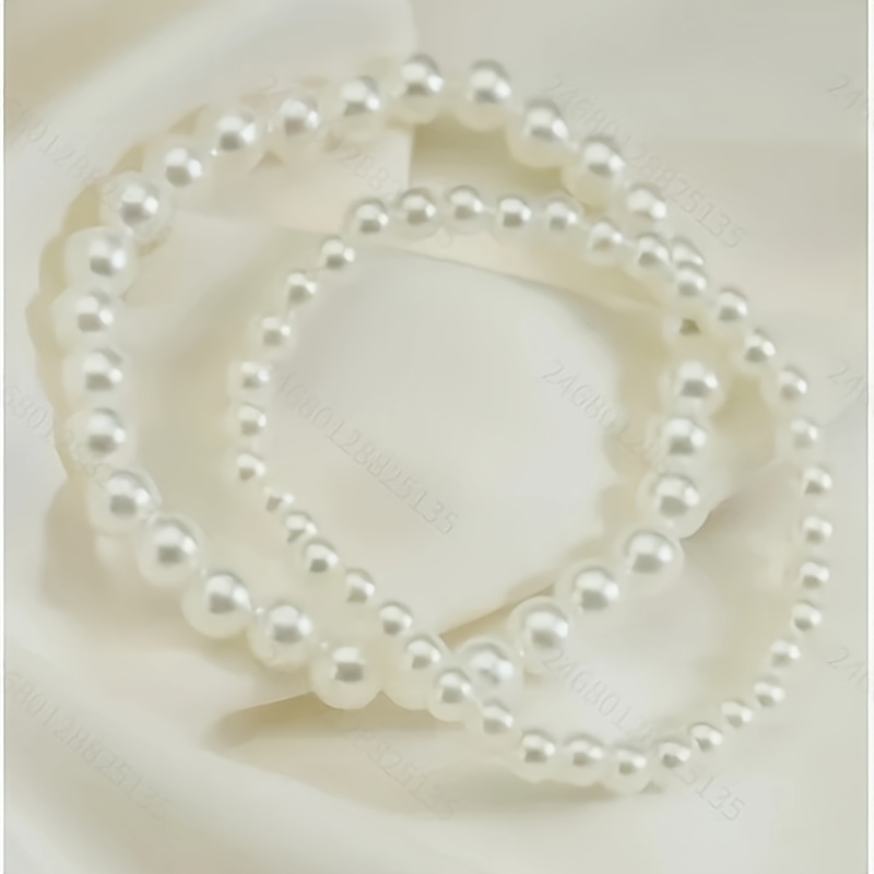 TEMU 2pcs Set Beaded Bracelet, Elegant Bohemian Style, Suitable As A Jewelry Gift For /women, Adjustable Elastic Bangle, Suitable For Any Occasion