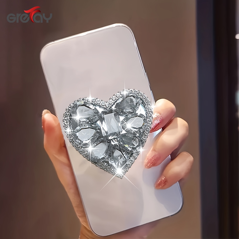 

Grefay Luxury Love Heart Phone Stand - Desktop Holder With Telescopic Folding , Acrylic, Grefay