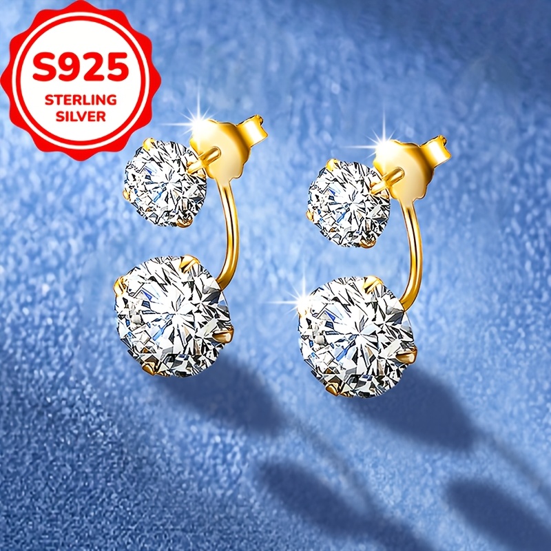 Women's S925 Sterling Silver Casual Back-Hanging Earrings
