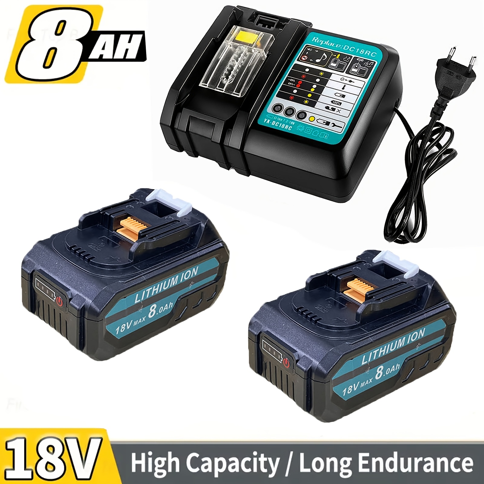 2/ 4/ 8.0ah Bl1850b Battery And 3a Dc18rc Charger Compatible With Makita 18v Batteries 14.4v-18v Bl1850 Bl1830 Bl1860 Bl1840 And Dc18rd Dc18rc Dc18sf Dc18rct Dc18rf Charger