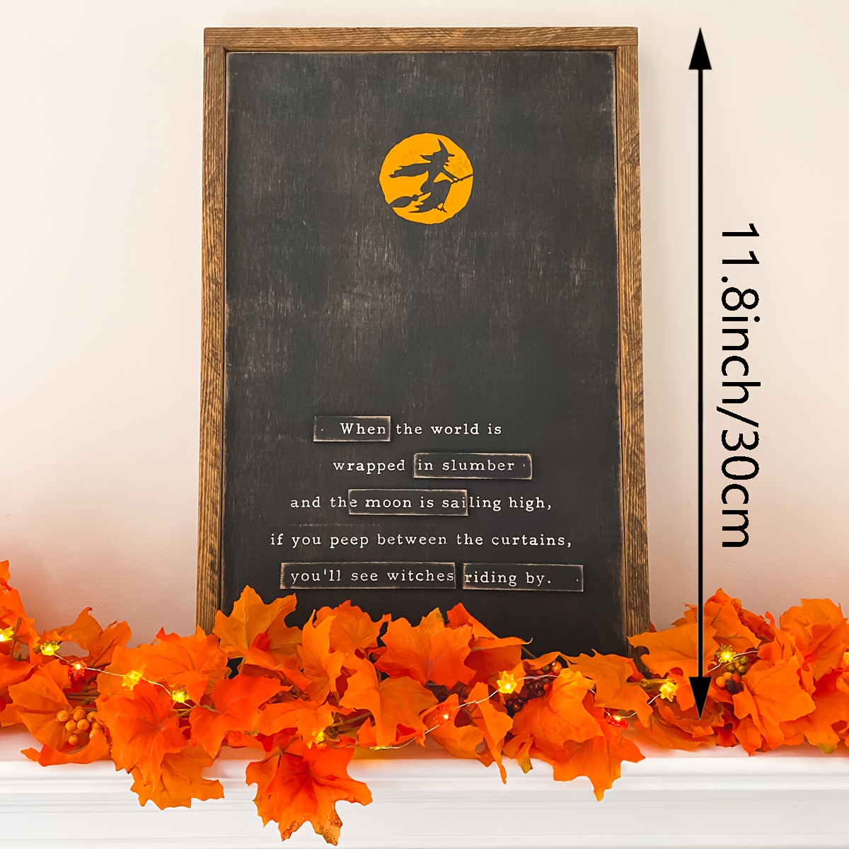 TEMU 3d When The World Is Wrapped In Slumber Wooden Sign, Rustic Home Decor, Rustic Halloween Decor, Farmhouse Halloween, Sign, Vintage Halloween