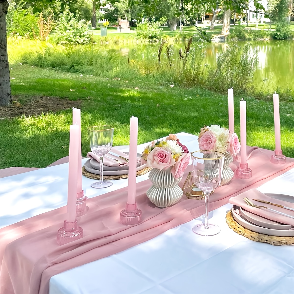 Elegant 10-foot Chiffon Table Runner - 29x120" Transparent Romantic Design For Weddings, Birthdays, Bridal Showers & Outdoor Decor - Perfect For Halloween, Thanksgiving, Christmas