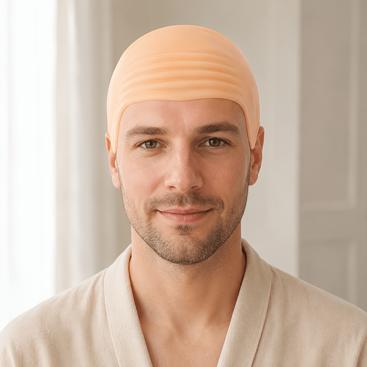 TEMU Bonnet de chauve élastique pour adultes, bonnet de costume à couverture complète à bord souple, couvre-tête extensible de couleur naturelle pour