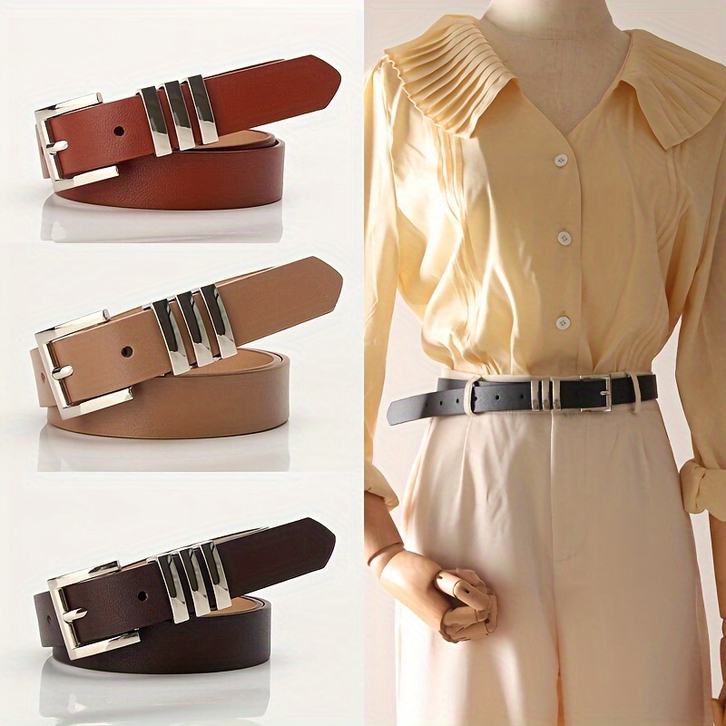 Ladies High Waist Belts Band Pu Leather Vintage Fashion Temu