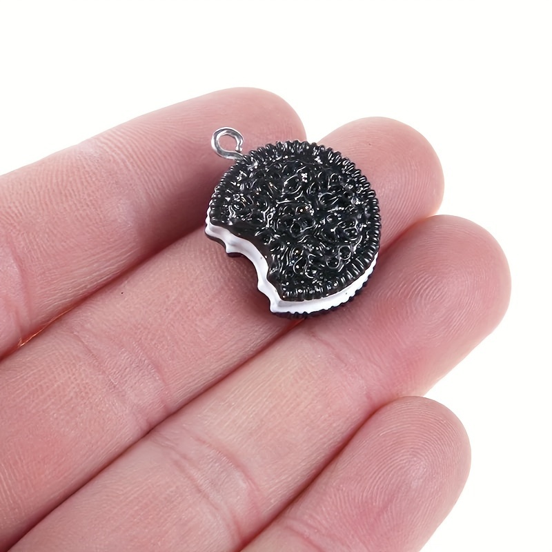 

10 Pcs Fashion Cookie Dessert Charms Pendants, Resin Simulated Snack For Making, No Mosaic Material, By Sansango