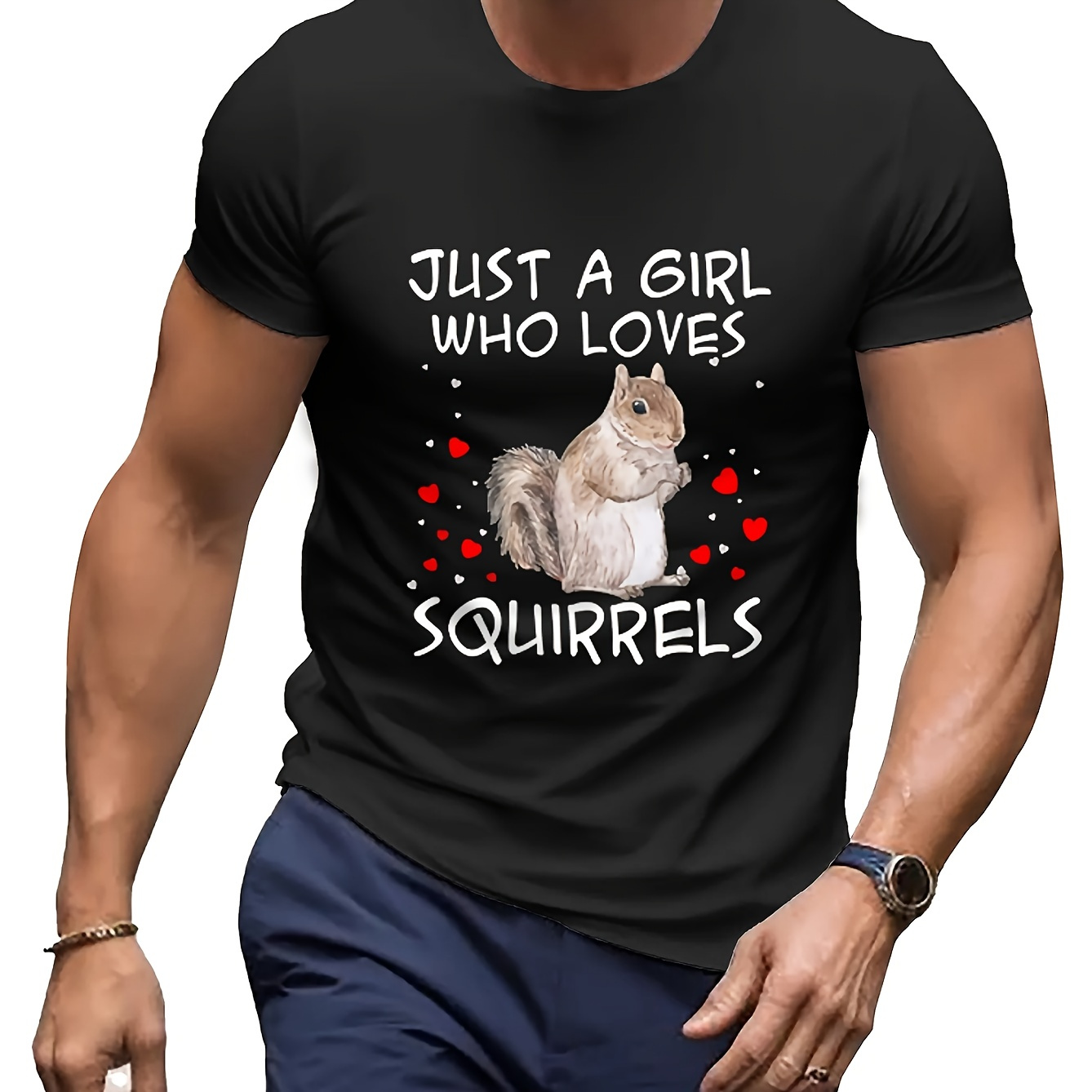 

Just A Girl Who Loves Squirrels Funny T-shirt Memes Cotton Tee