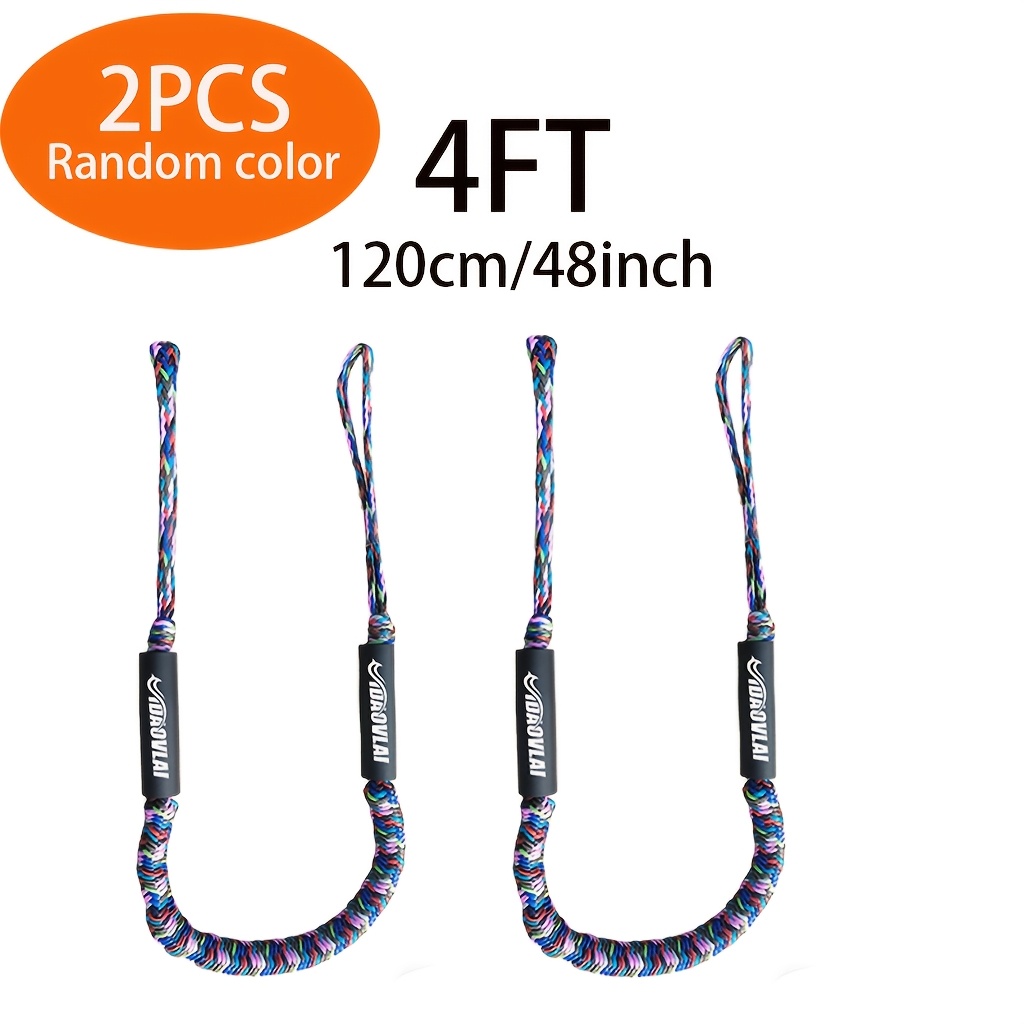 TEMU IDAOVLAI elástico tipo bungee, cuerda de con cordón elástico amortiguador, 4 pies/1.2 m - 6 pies/1.8 m, cuerda trenzada de polietileno de color