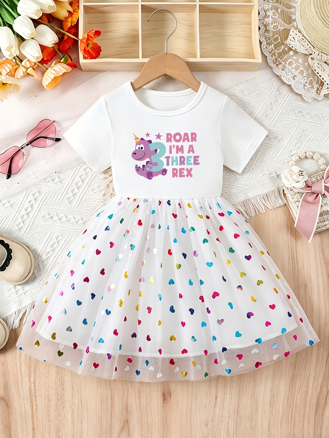 dinosaur dress girls sold on Temu Australia