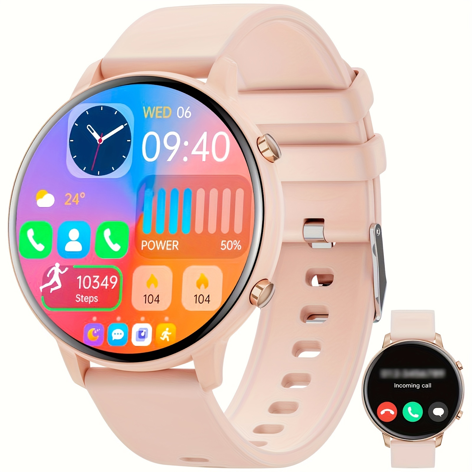  Reloj inteligente para mujeres y hombres con Bluetooth 5.0  llamada SOS, duración de la batería de 14 días, reloj de seguimiento de  fitness de 1.83 pulgadas con [monitor de sueño SpO2