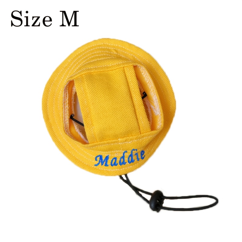 TEMU Customized Embroidered Name Bucket Hat For Cat, Adjustable Pet Sun Hat, Personalized Fisherman For , Custom Gift