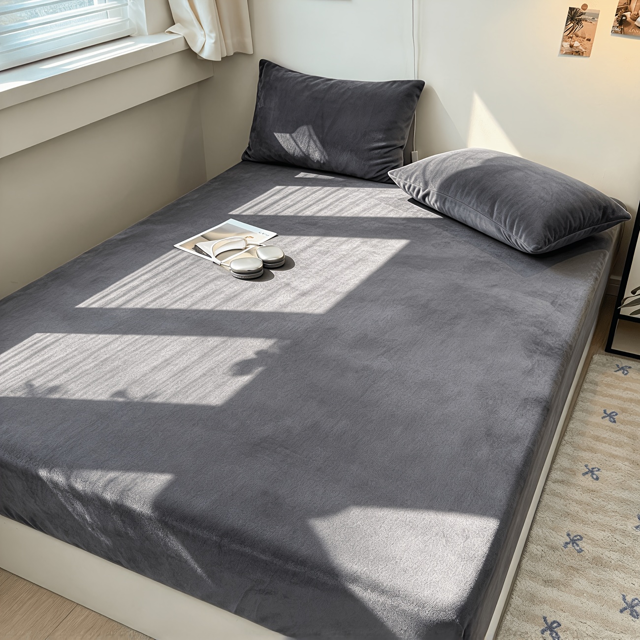 TEMU Velvet Bed Sheet, Sheets For Bed, Sheets Full Size, Sheets Queen Size, Deep Pockets Queen Size, King Size, Bed Sheets, Fitted Sheet, Twin Bed