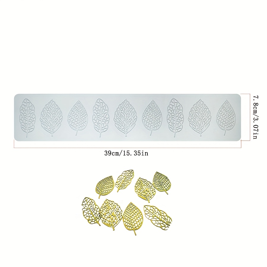 1pc/3d Hollow Leaf Fondant Lace Mold Multi Leaves Mold Chocolate Cake Decoration Cupcake Top