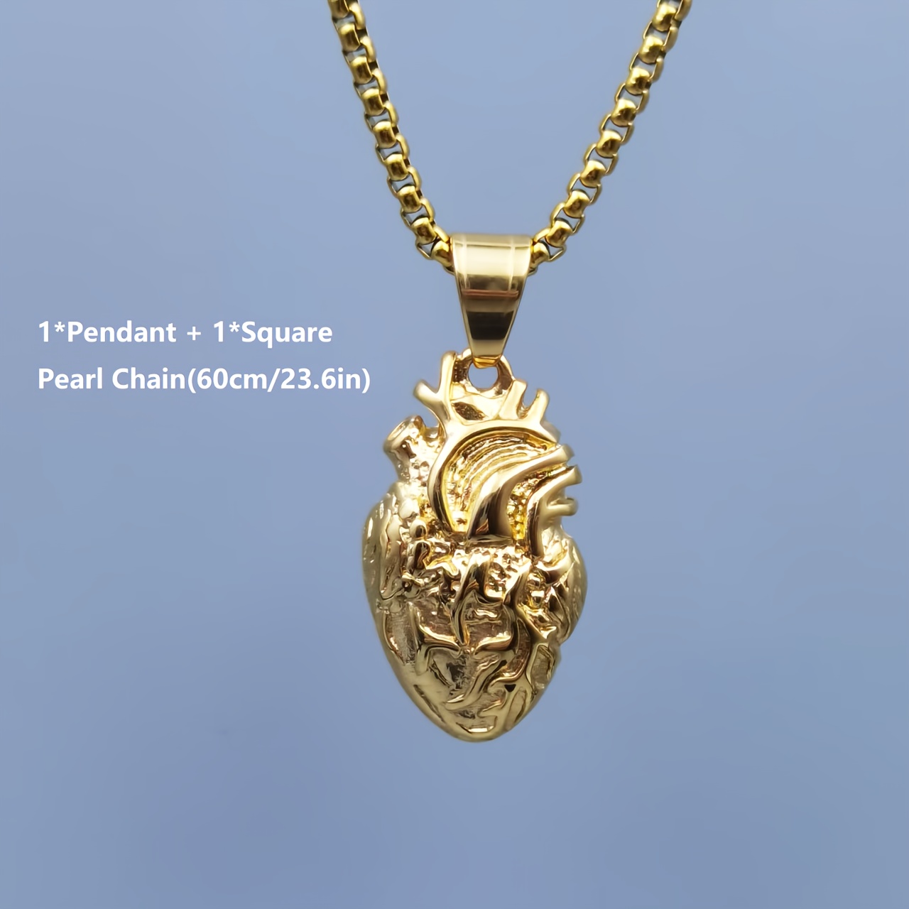 Hip Hop Heart Pendant, 304 Stainless Steel Material, Creative Special Heart Shape Pendant, Men's And Women's Dress Pendant Jewelry