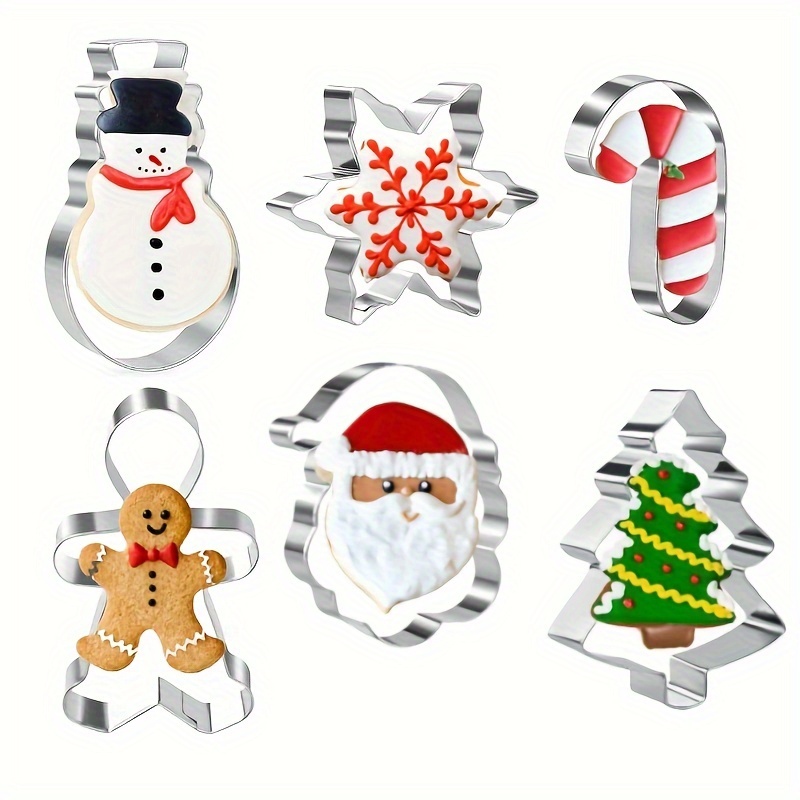 6pcs Christmas Cookie Cutters, Stainless Steel Cookie Molds, Used To Make Christmas