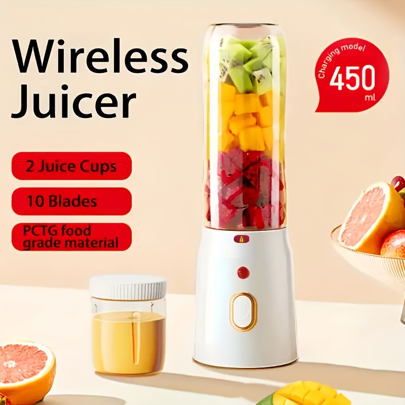 1pc portable usb rechargeable blender and juicer set dual cup options food grade abs round shape 1500mah lithium battery usb charging 36v multi function processor combo details 6