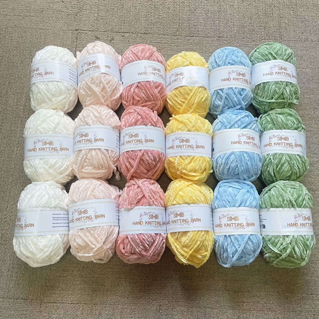TEMU 18pcs Set, 900g Total = 31.75oz (1440 Meters Total = 1574.). A Pack Of Mixed-color, High-quality Snowflake Velvet , Suitable For Hand-crocheted