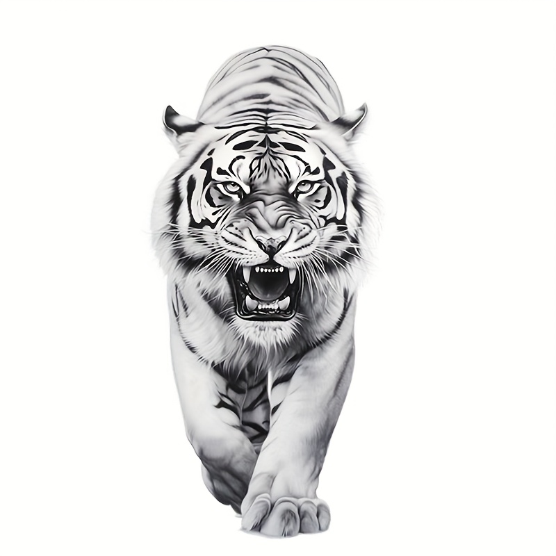 Image of A Tiger Wall Sticker, Featuring A Lifelike Image Of A Tiger, Adds A Wild Charm To . , Durable, And Easy To Apply, Suitable For Areas Rooms, Bedrooms