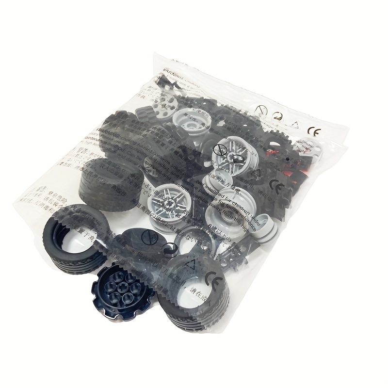 68pcs High Tech Building Blocks Gears Tires Tracks Wheels Accessories Pack