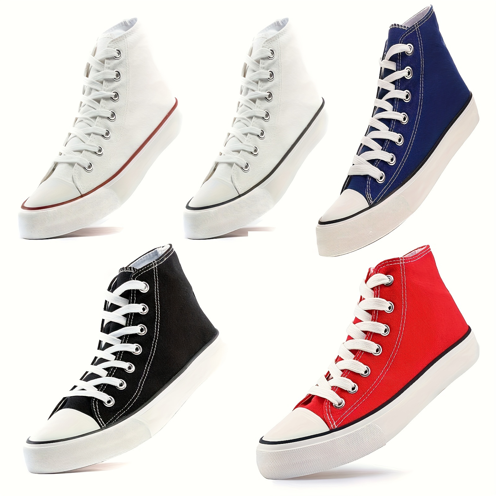 

1 Pair Of Canvas Shoes Women's High Top Lace-up Comfortable Breathable Sneakers Canvas Fashion Sneakers Walking Footwear