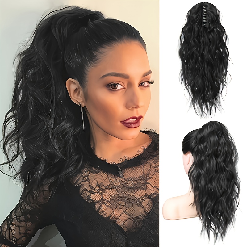45.72cm women s clip-in ponytail extension - heat-resistant synthetic hair for parties, cosplay &   - natural look, easy to style, fits all   details 2