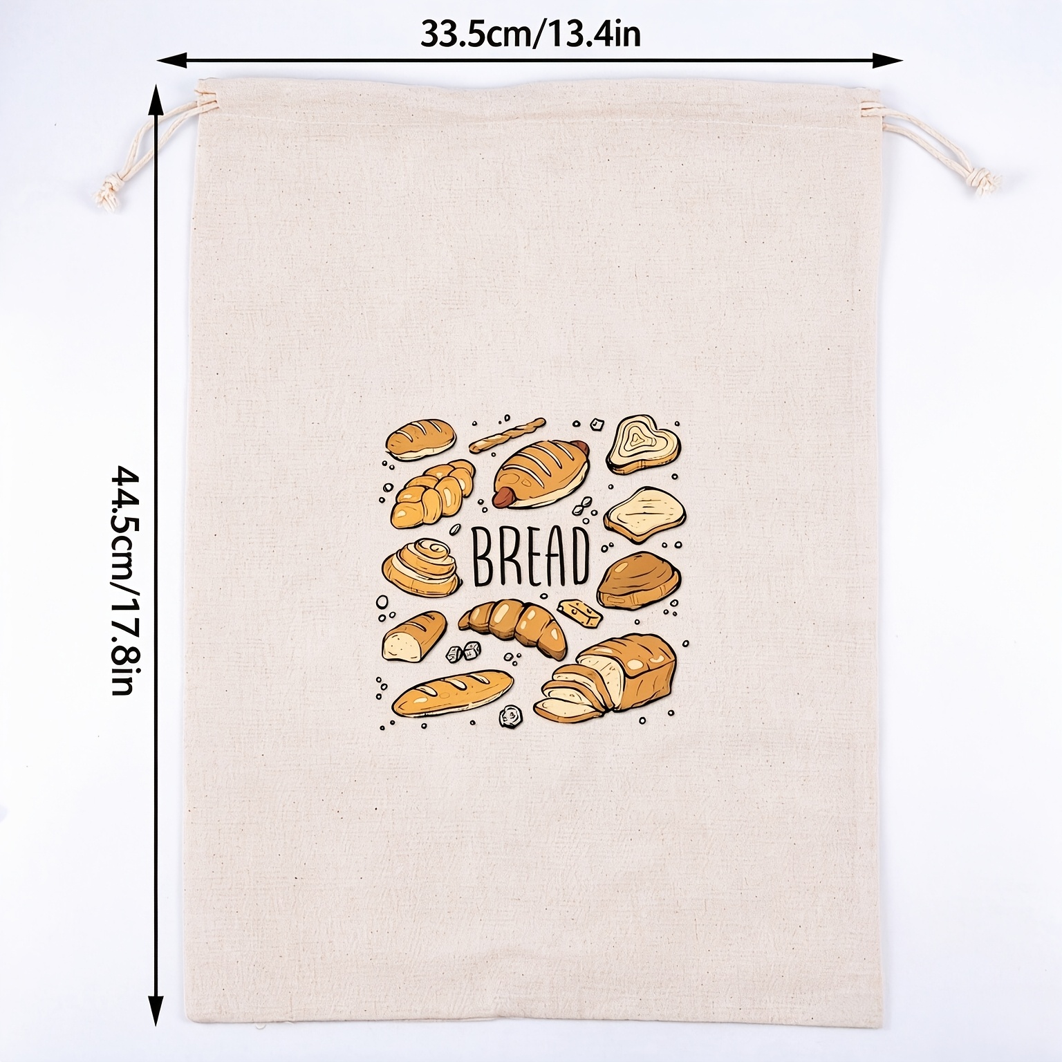 TEMU 1pc Linen Bread Bags - Reusable, Natural Storage For Sourdough & Artisan Breads, Perfect Gift For Bakers & , Baking Essentials|decorative Bread