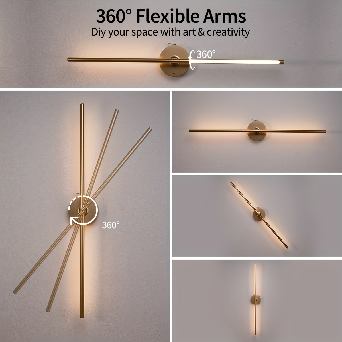 360° Rotating Wireless Wall Light with Rechargeable Battery
