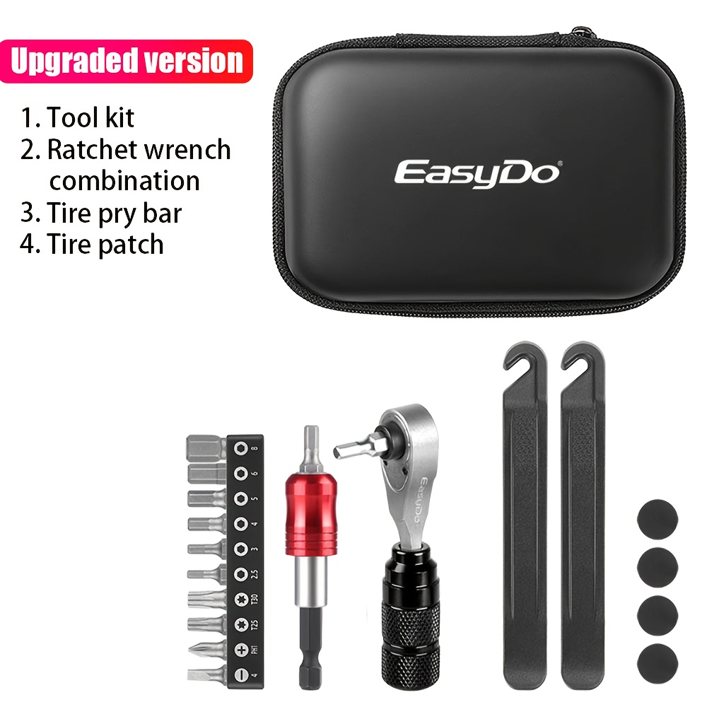 E-shop Easydo Fahrrad-Reparatur-Werkzeugset, Multifunktionaler Ratschenschlüssel-Set aus Legierungsstahl, Praktisch für Zuhause Radfahren