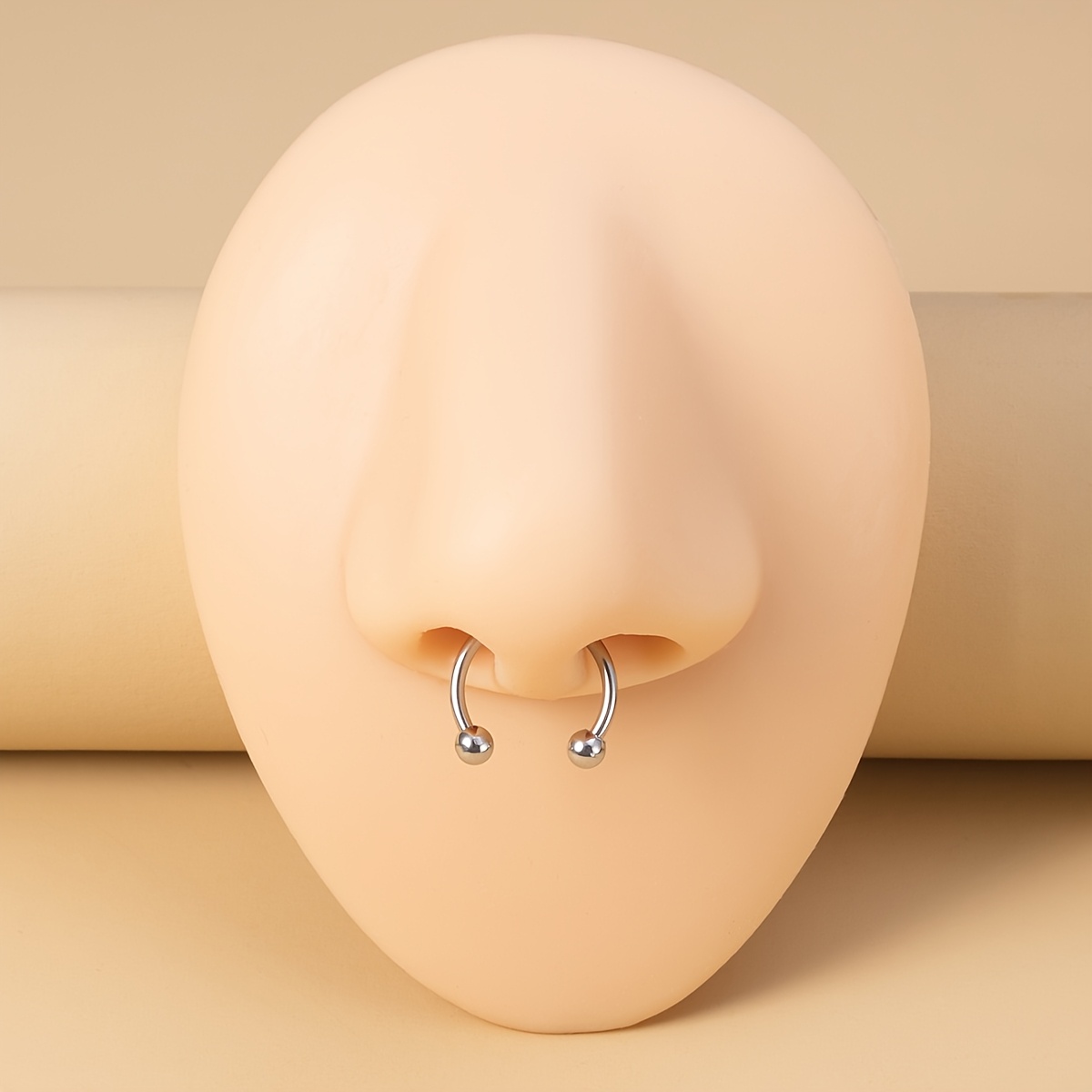 6pcs Stainless Steel Hoop Earrings & Nose Rings Set