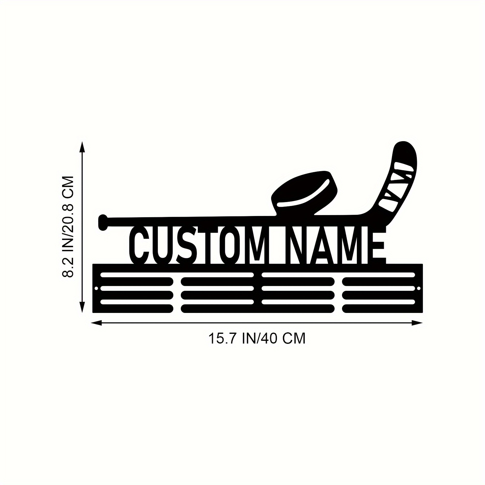 TEMU Customized Name Metal Medal Holder, Hockey Medal Holder, Suitable For Hanging Medals, Home Wall Decoration, Gift For Hockey Fans, Statue Wall