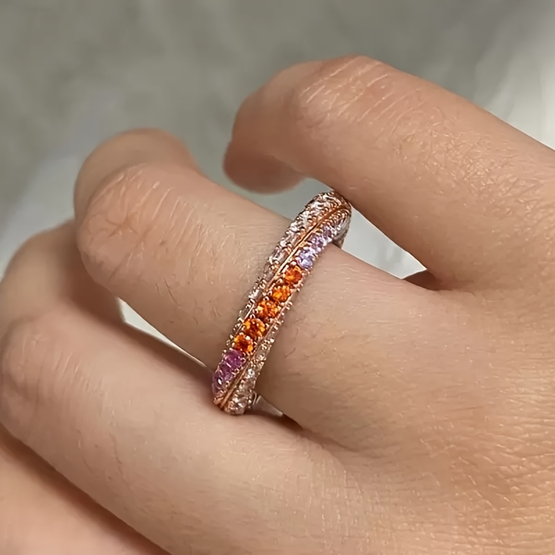 Luxurious Colorful Synthetic Zirconia Women's Fashion Ring