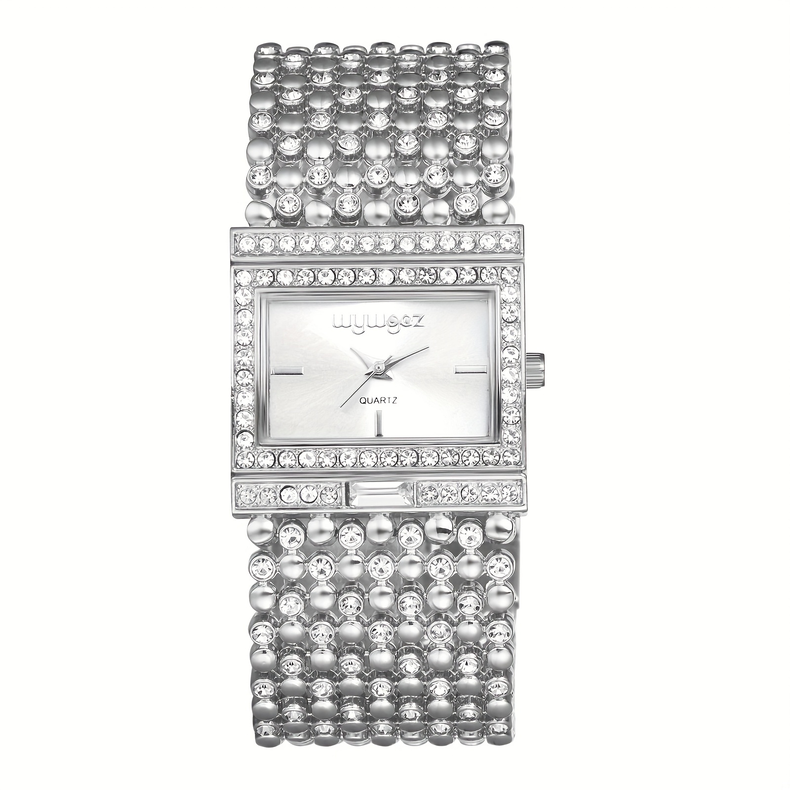 Image of Women' Bohemian Rhinestone Watch With Sparkling Strap, Square Dial & Quartz Movement - Stainless Wristwatch Suitable For Parties Weddings Daily Wear - Ideal Ladies Gift