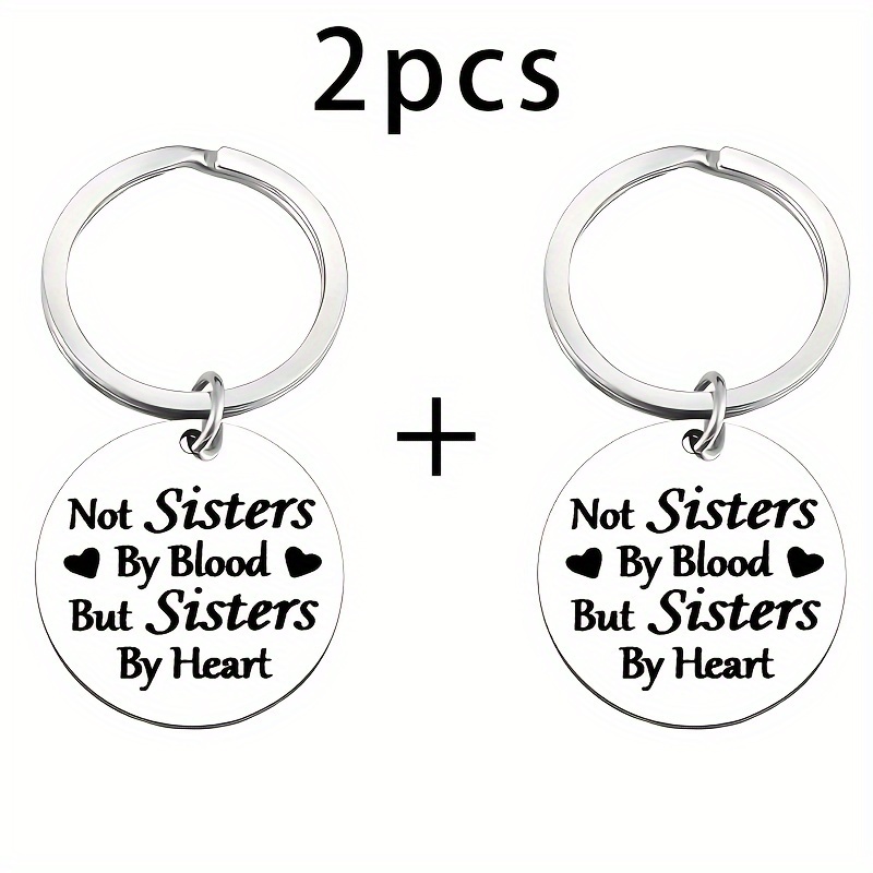 TEMU 2 Elegant Stainless Steel Keychains: The Perfect Birthday, Valentine's Day, Thanksgiving, Easter And Christmas Gift For Sisters And , A