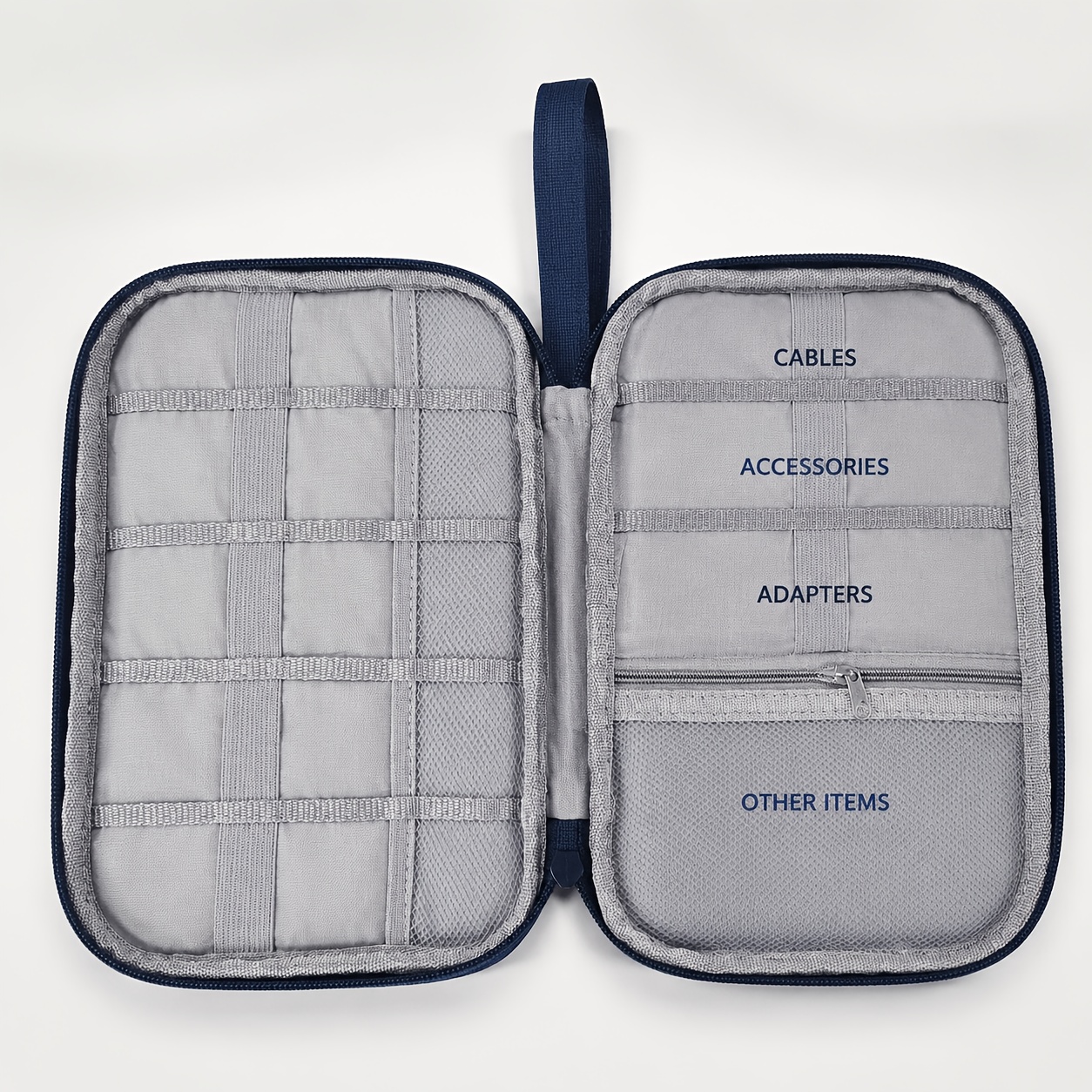 Travel Data Cable Storage Bag with 10pcs Reusable Cable Ties