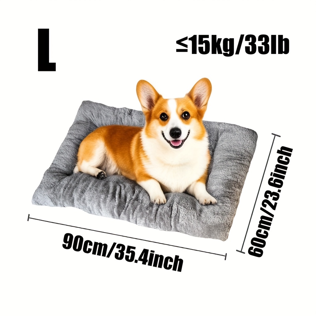 Image of Extra Thick Plush Dog Mattress, Dog Pad, Reversible And Washable, Suitable For Small To Large Dog Breeds, Rectangular Pet Cushion, Comfortable Rectangular Pet Sofa, Sofa Bed
