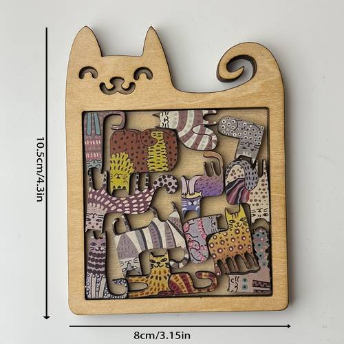 wooden cat maze puzzle adult brain teaser thinking training toy irregular storage plate stress relief and boredom killer