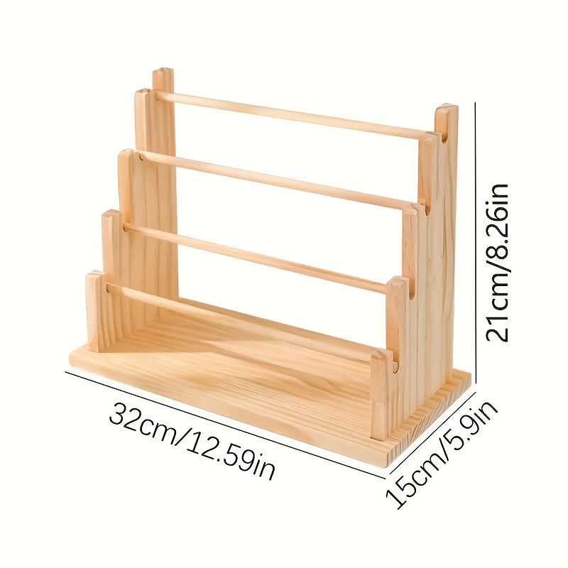 TEMU 1pc Multi-tier Wooden Jewelry Display Stand - Perfect For Bracelets, Necklaces, Hair Accessories & More - Large Capacity Organizer For Desk Or