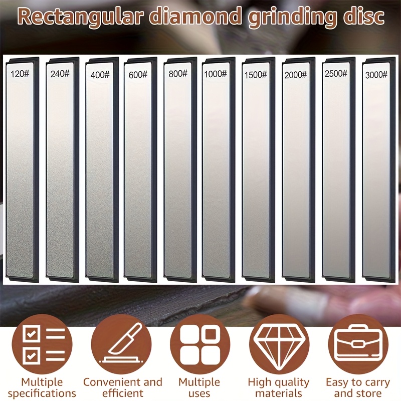 10pcs Of Diamond Sharpening Stones With 120-3000 Grit, Suitable For Kitchen Knives, Coarse And Fine Sharpening In