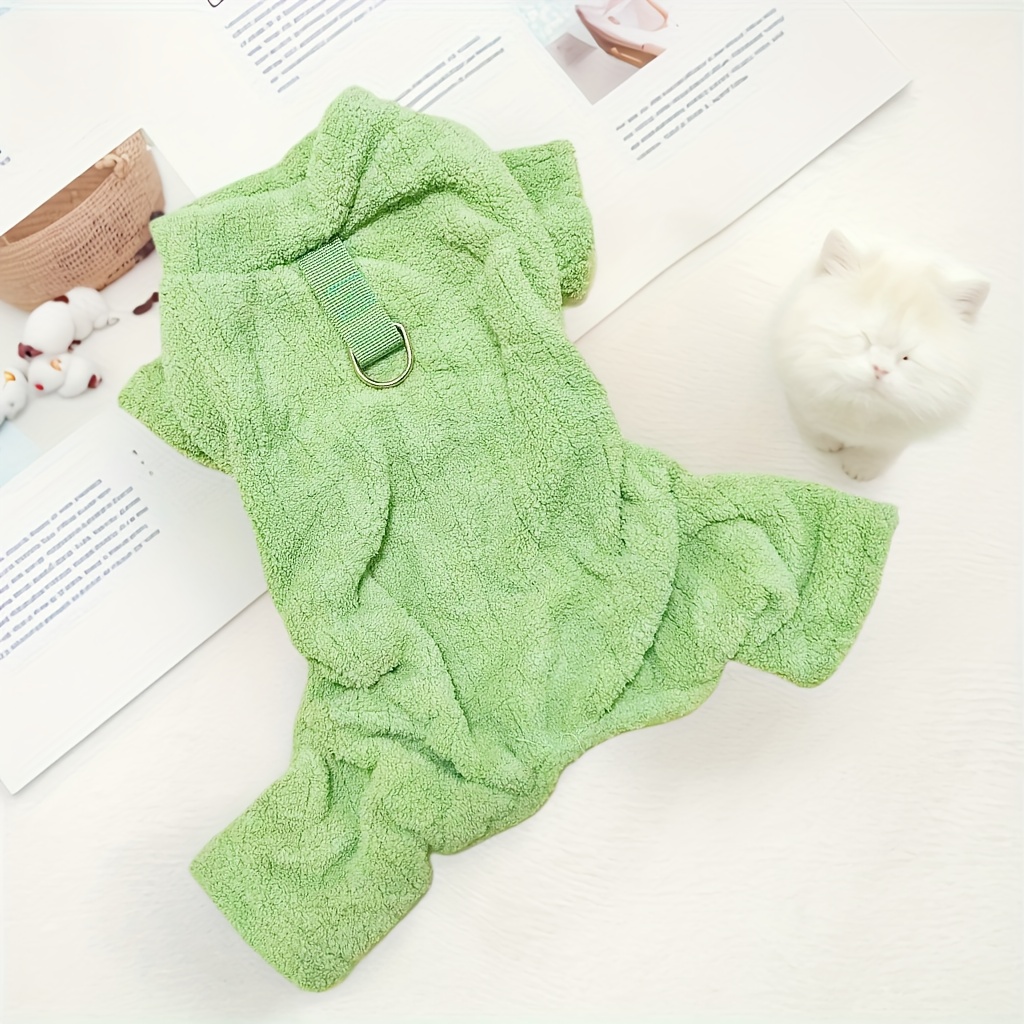 TEMU Pet Warm Fleece Hooded Winter Coat For Small Cats And Dogs, 4-legged Dog Clothes, Ultra-small To Small Breed Christmas Gift