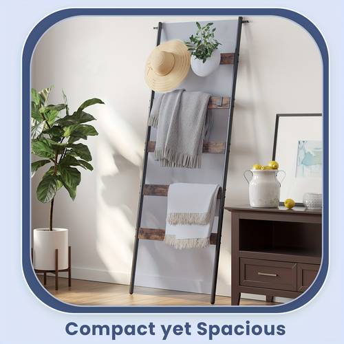5 tier blanket ladder shelf wall towel rack 25 6 inches wide for blankets towels rustic brown and black towel racks
