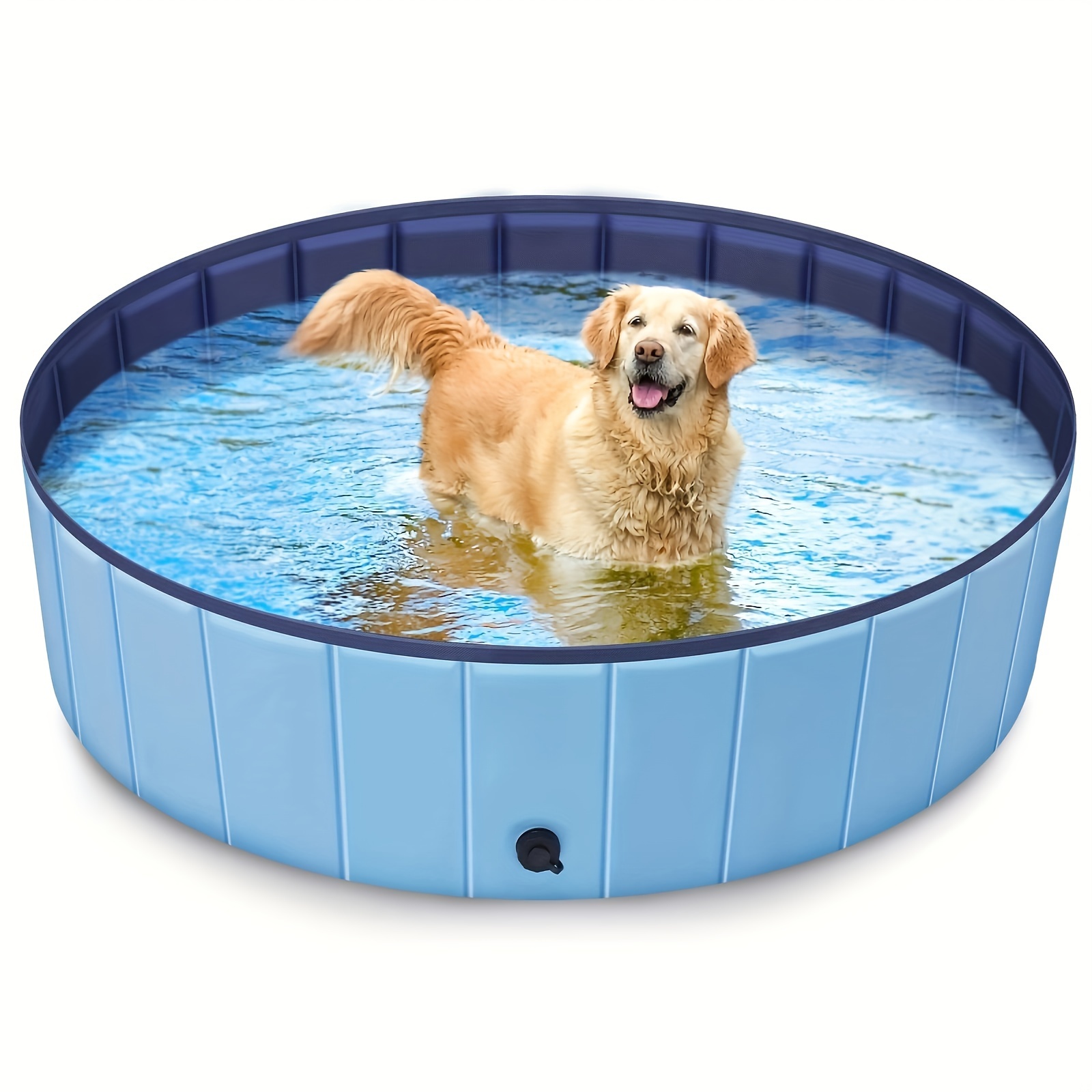 

1pc Portable Dog Pool, Pet Bathing Tub, Foldable Outdoor Swimming Pool For Medium/large Dogs, Durable Pvc, Non-slip, Easy Setup For Home/garden