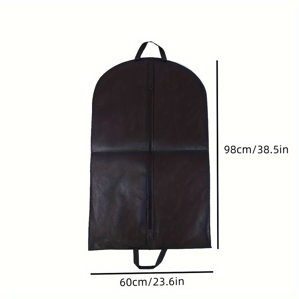 1pc Thick Large Black Suit Carrier Bag With Handles, Handbag