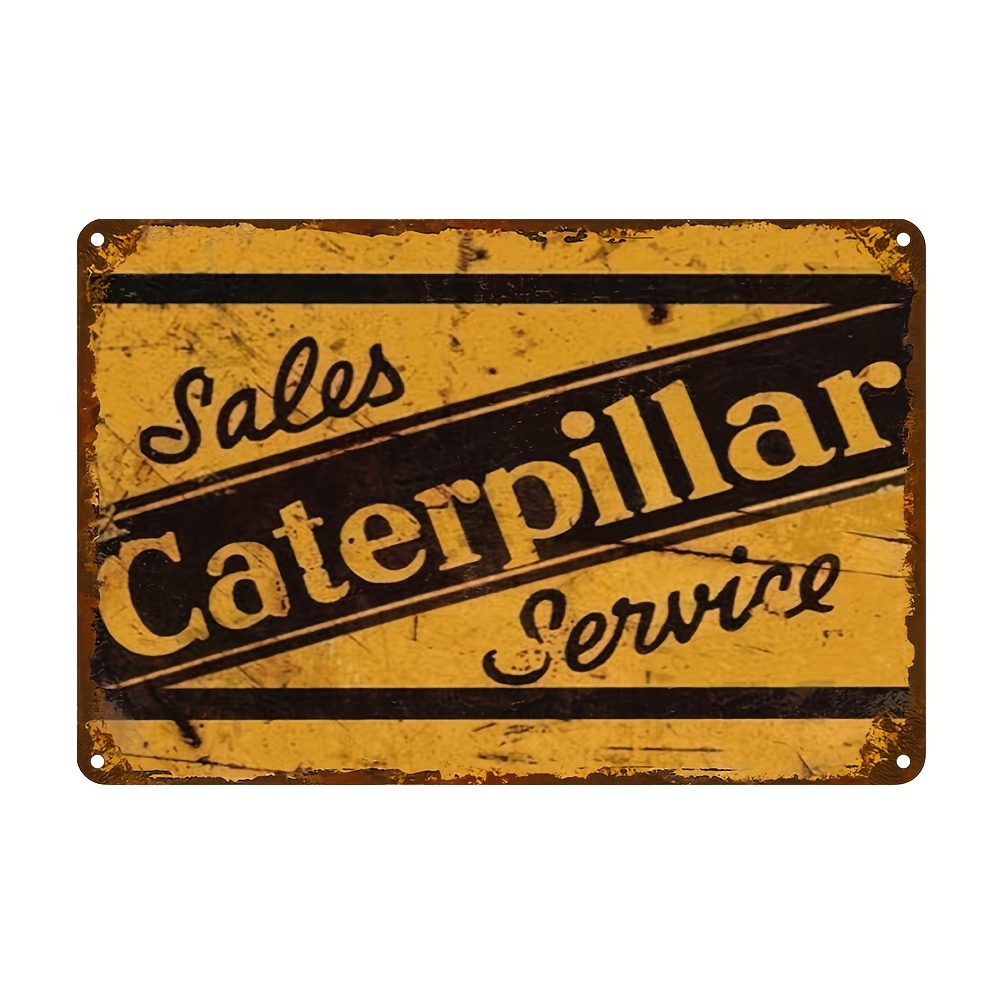 

Vintage Caterpillar Service Metal Sign - Weatherproof Aluminum Wall Art, Indoor/outdoor Retro Hanging Ornament, 20x30cm, Uv Printed, Electricity-free Decoration