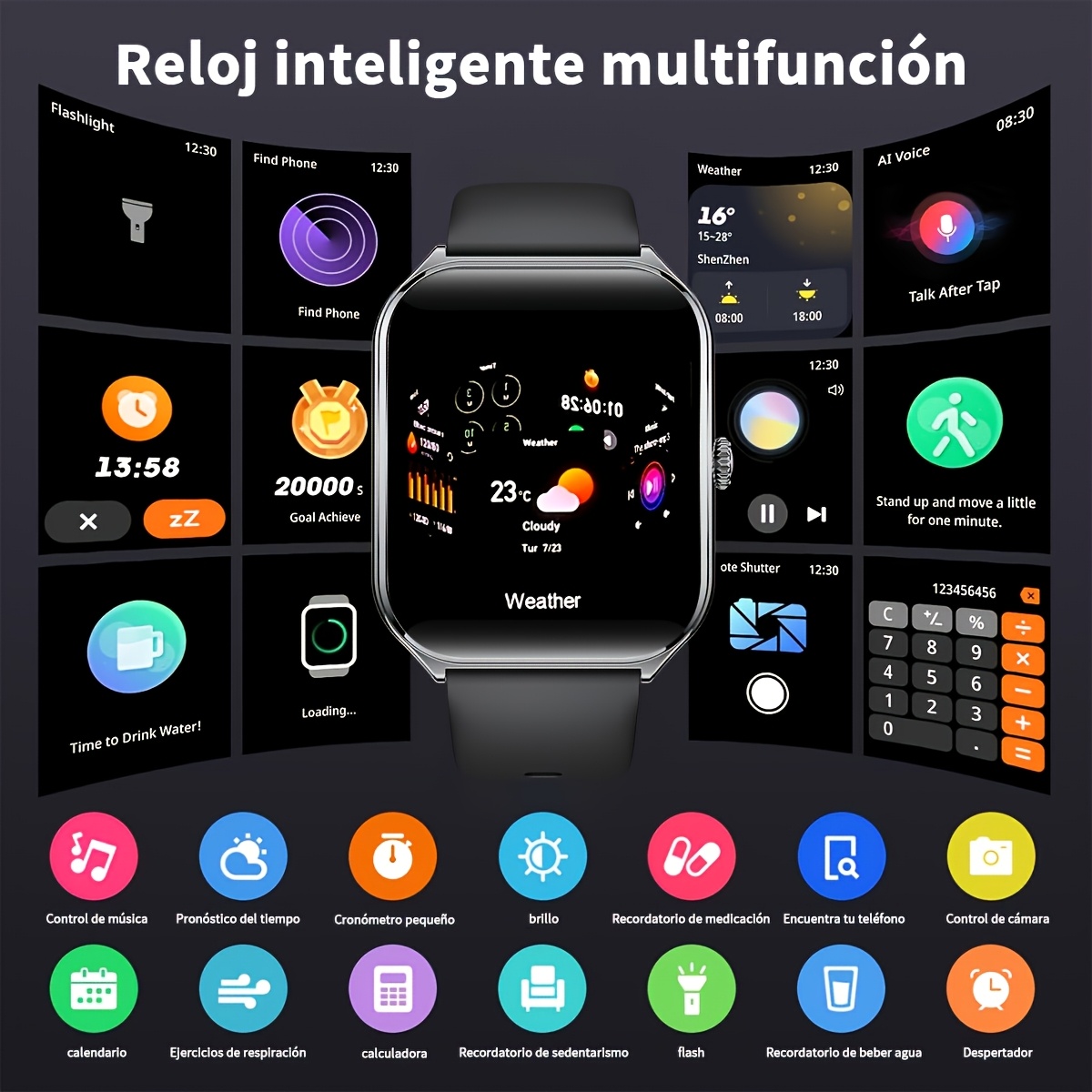 Aviwogr Ultra-Thin Smartwatch Compatible with Android/iPhone