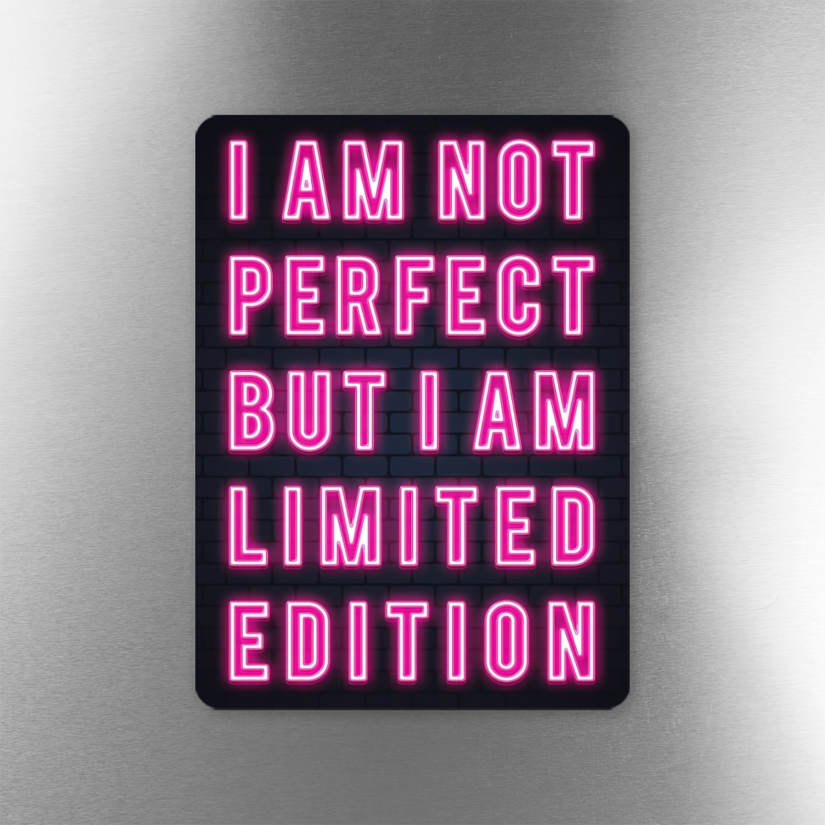 TEMU 1pc, Modern , "i Am " Neon Sign Magnet, 2d Flat Print, Unique Gift, Creative Decoration And Organizer For Refrigerator Surfaces And , With