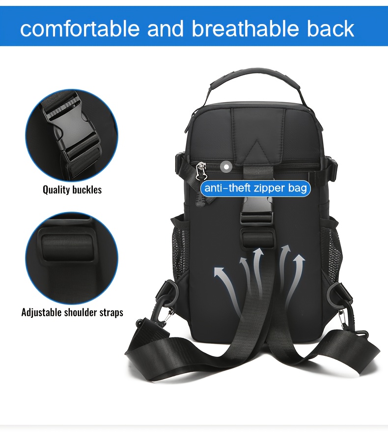 Wasserdichte Sling-brusttasche Mit Fächern Für Herren_voghion.com