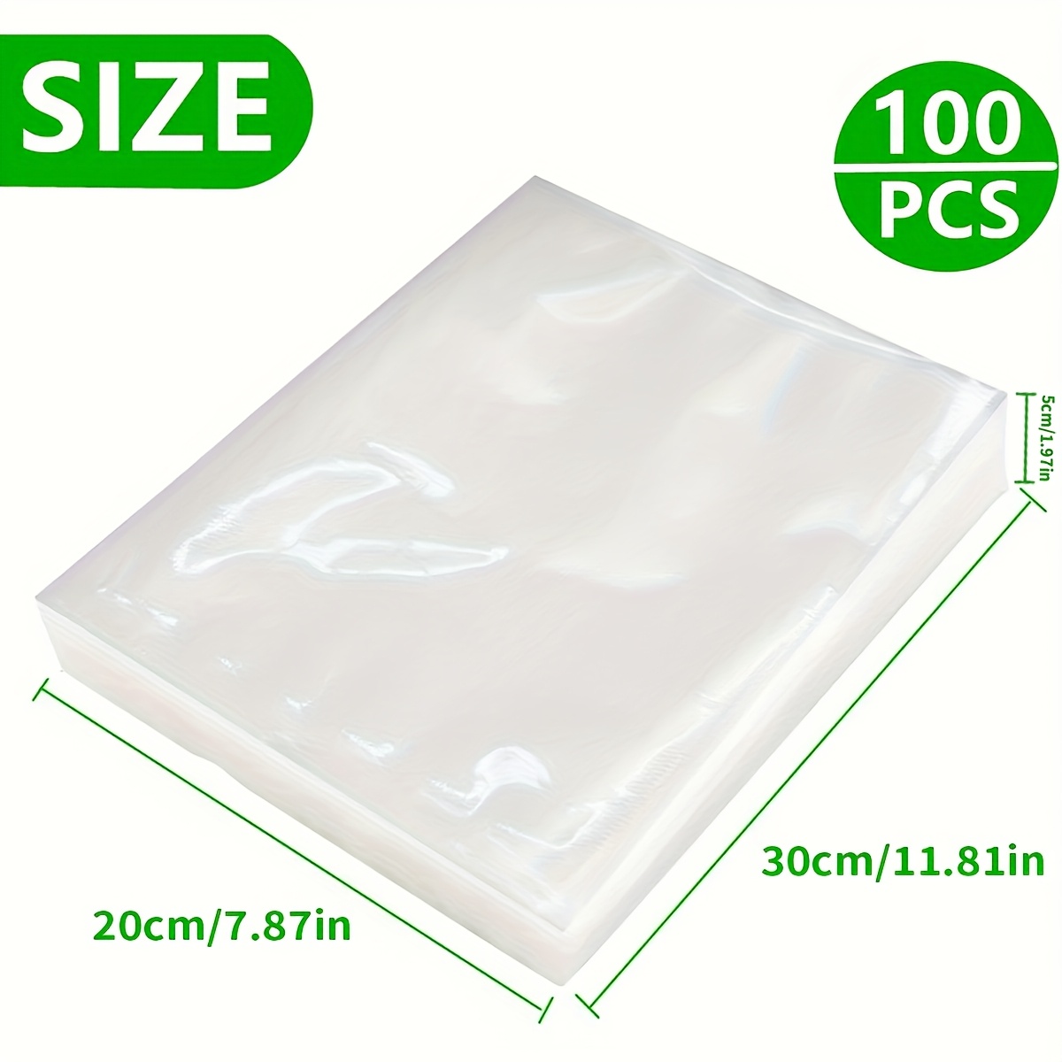 TEMU 100pcs Vacuum Sealed Bag Pack, Used For Kitchen Storage And Food Preservation, Commercial Grade, Very Suitable For Vacuum Storage And Meal