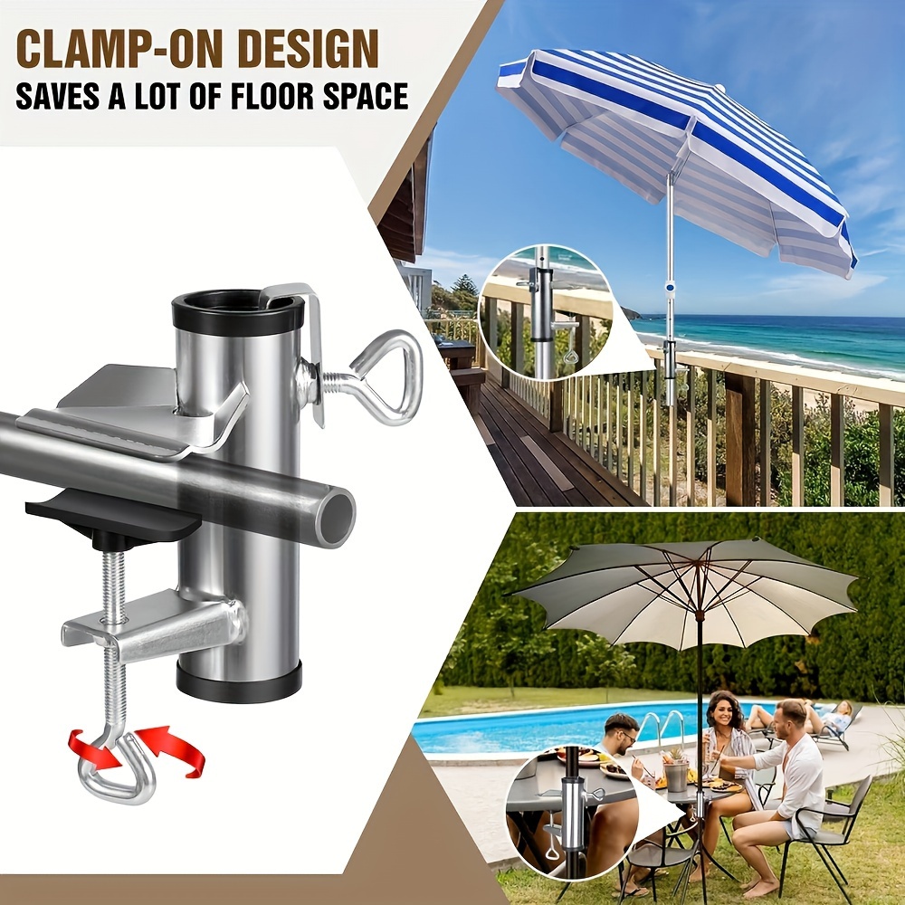 Heavy-duty Stainless Steel Outdoor Umbrella Holder Clamp With 10% ...