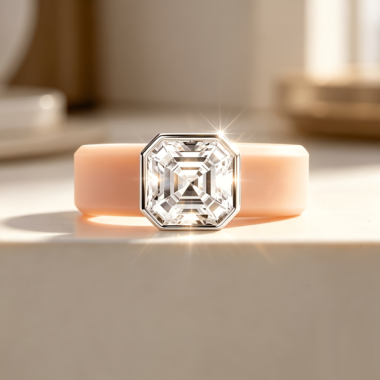 14K Gold-plated Khaki Silicone Ring, Engagement Gift